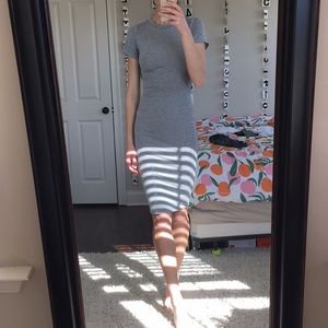 Grey tight T-shirt dress